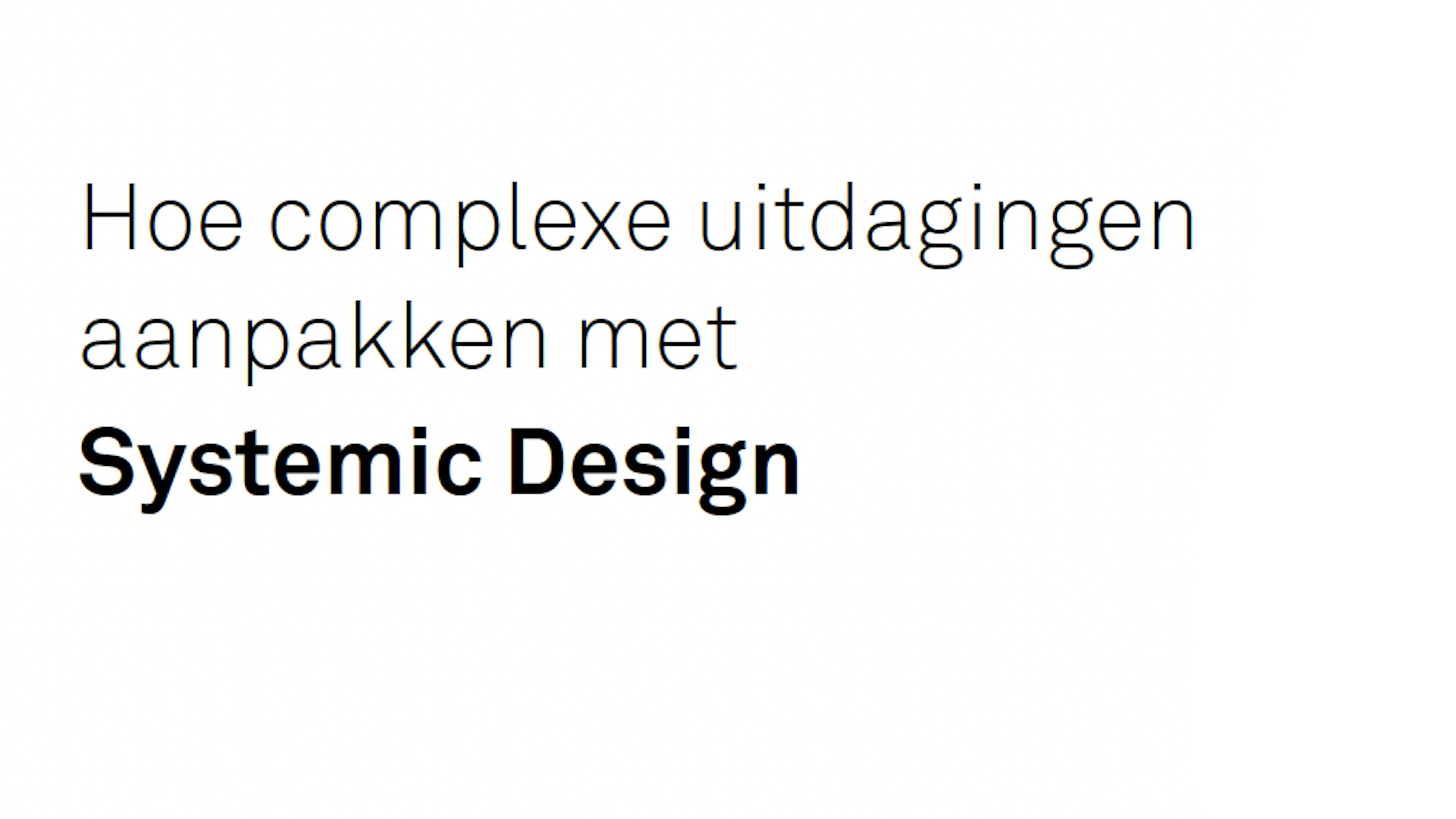 Systemic design: intro