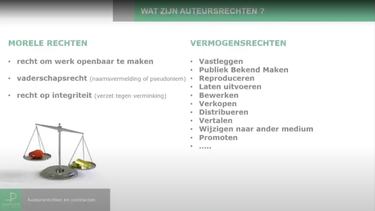 2 Wat je moet weten over auteursrechten Auteursrechten, licentie en overdracht: morele rechten en vermogensrechten