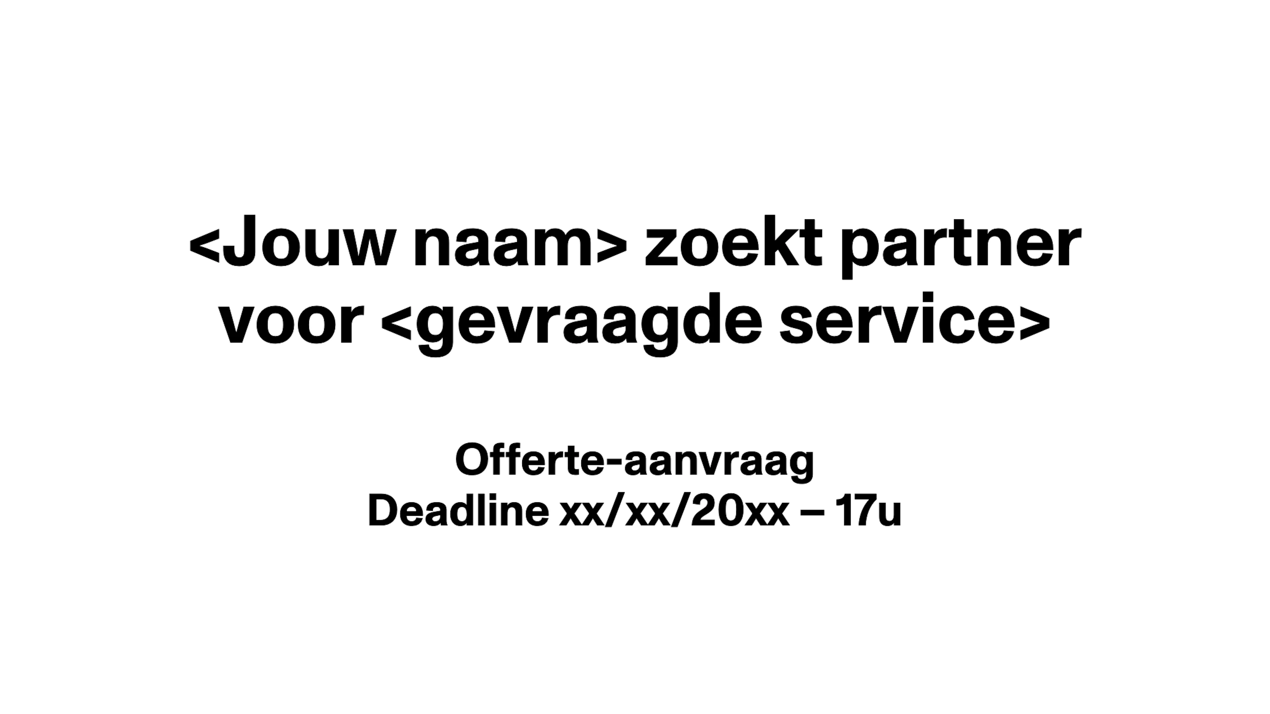 FDC Template offerte aanvraag FDC Template offerte aanvraag