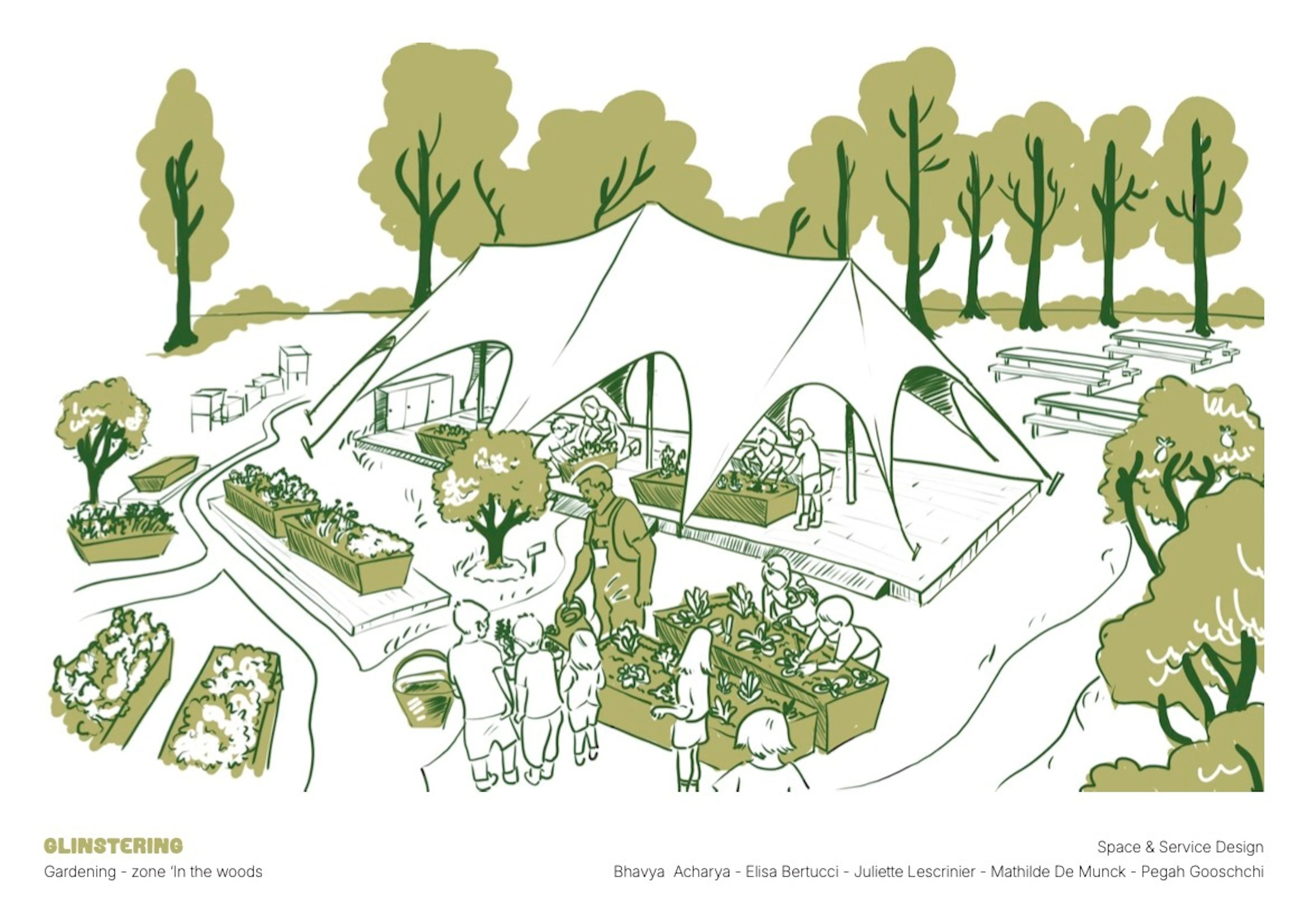 Glinstering Garden drawings A4 pdf mathilde De M Unck