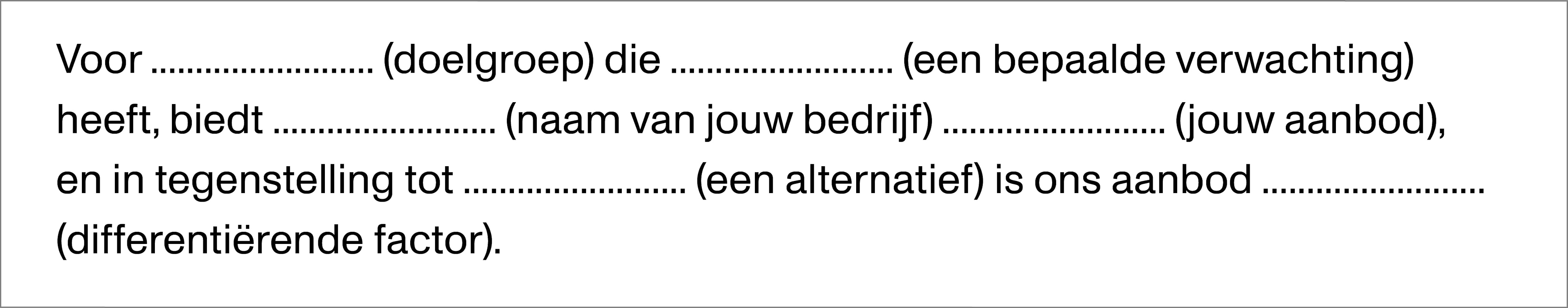 Jouw USP in één zin 1 Jouw USP in één zin 1