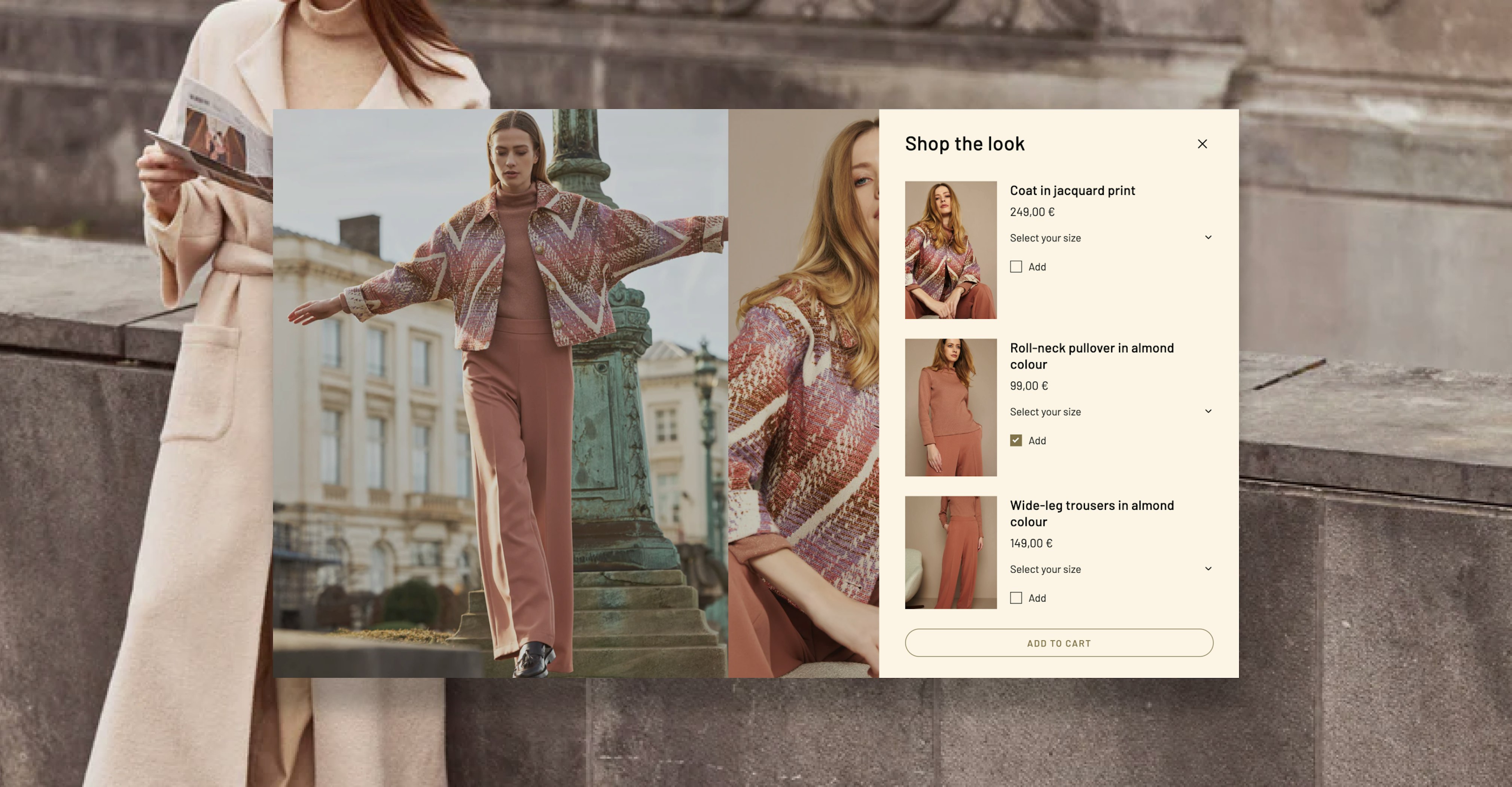 Marie Méro 'Shop the look' pagina op de website van Marie Méro.