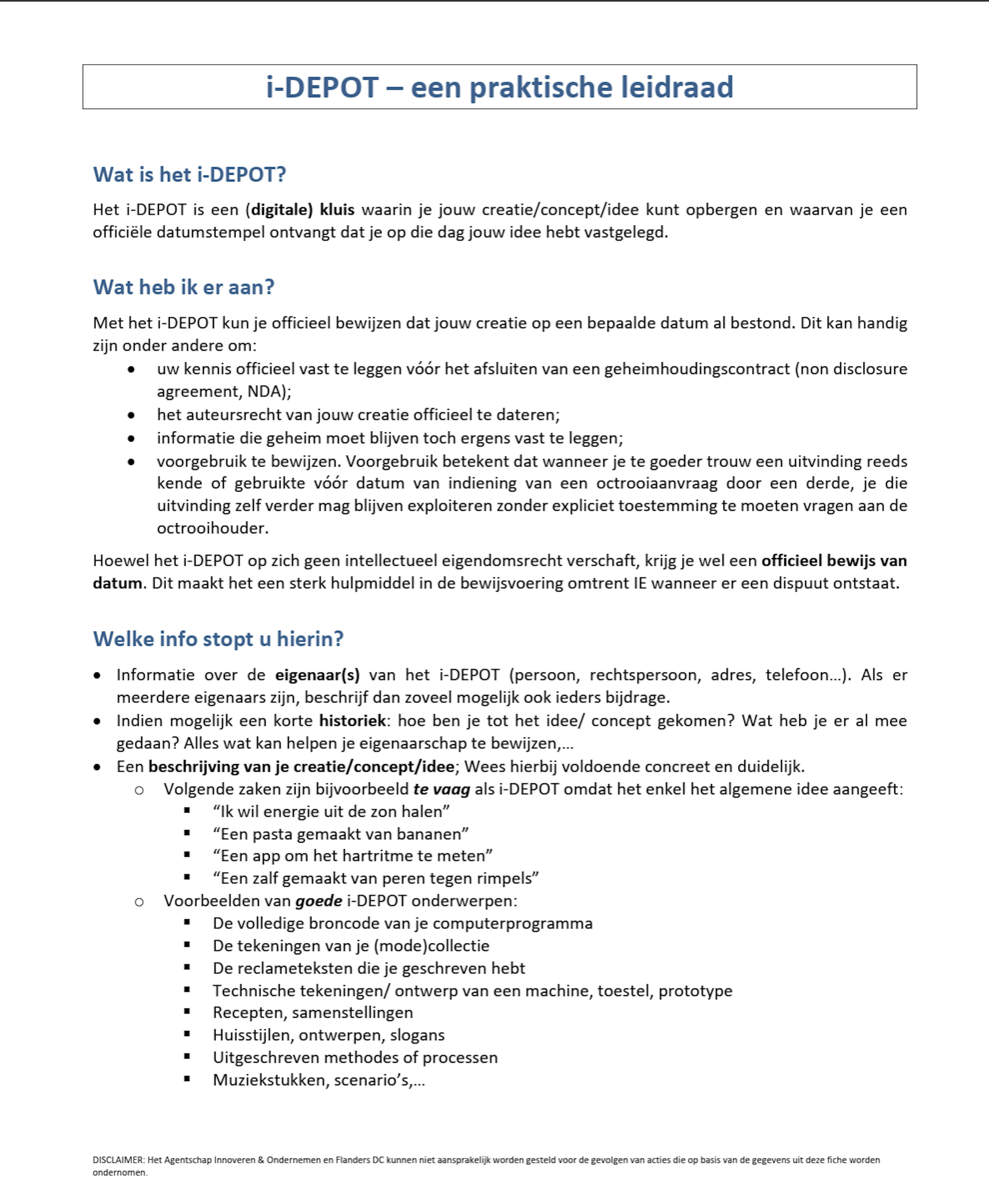 Leidraad i-Depot Leidraad i-Depot