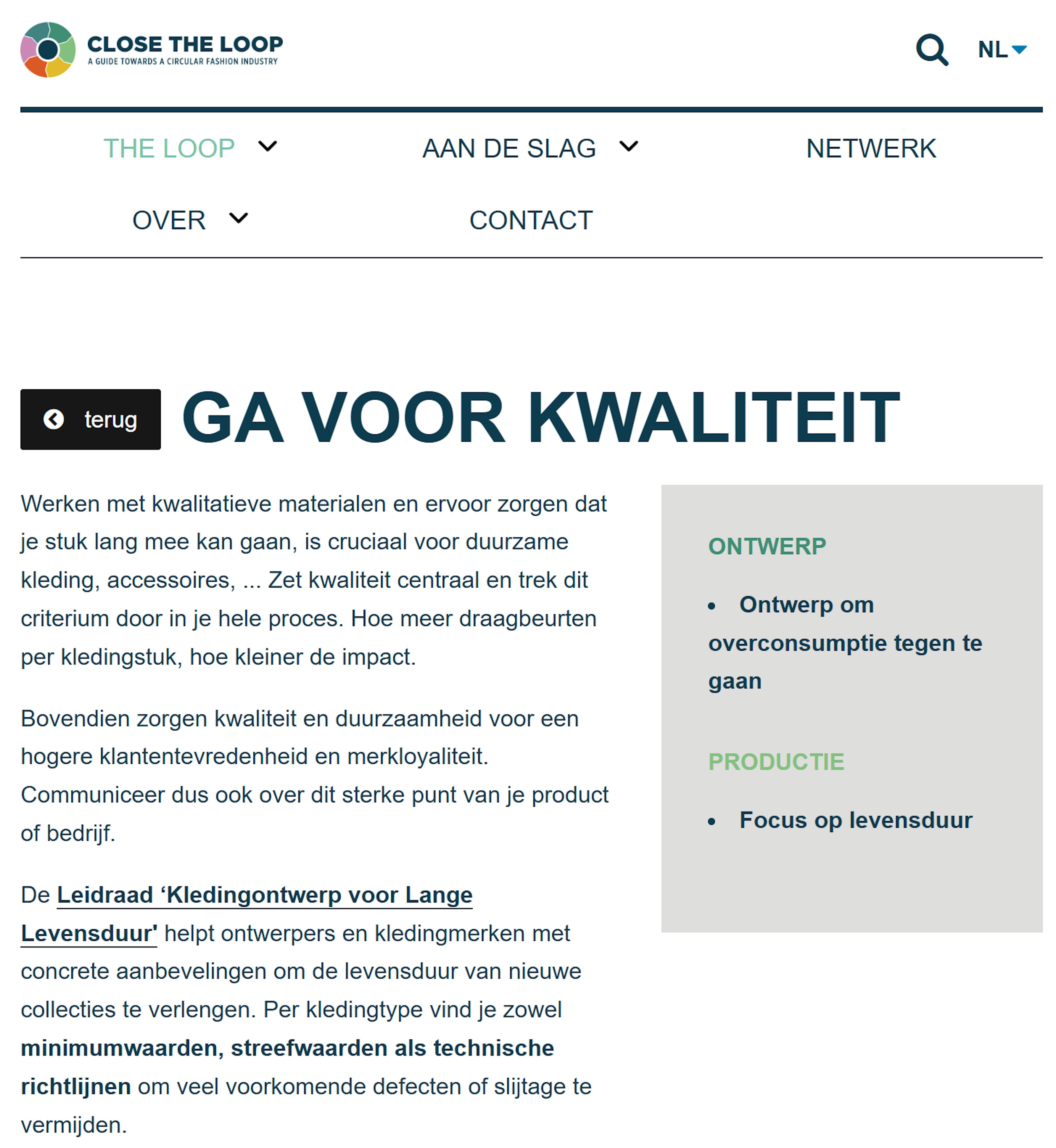 Leidraad Kledingontwerp voor Lange Levensduur Leidraad Kledingontwerp voor Lange Levensduur