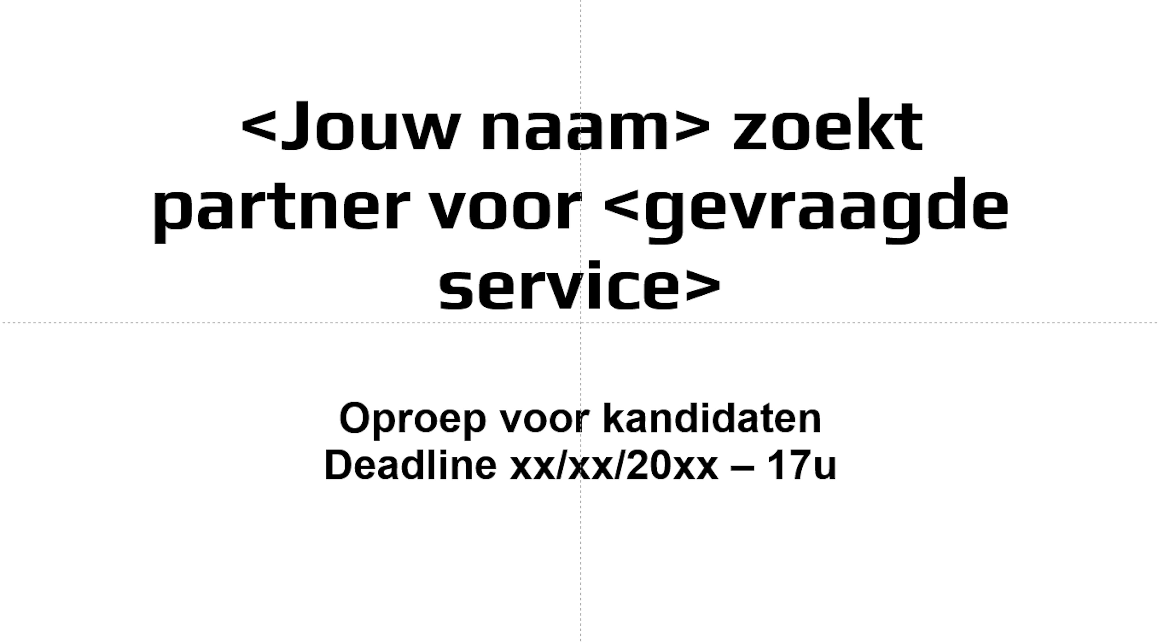 Template oproep voor kandidaten bij een designopdracht