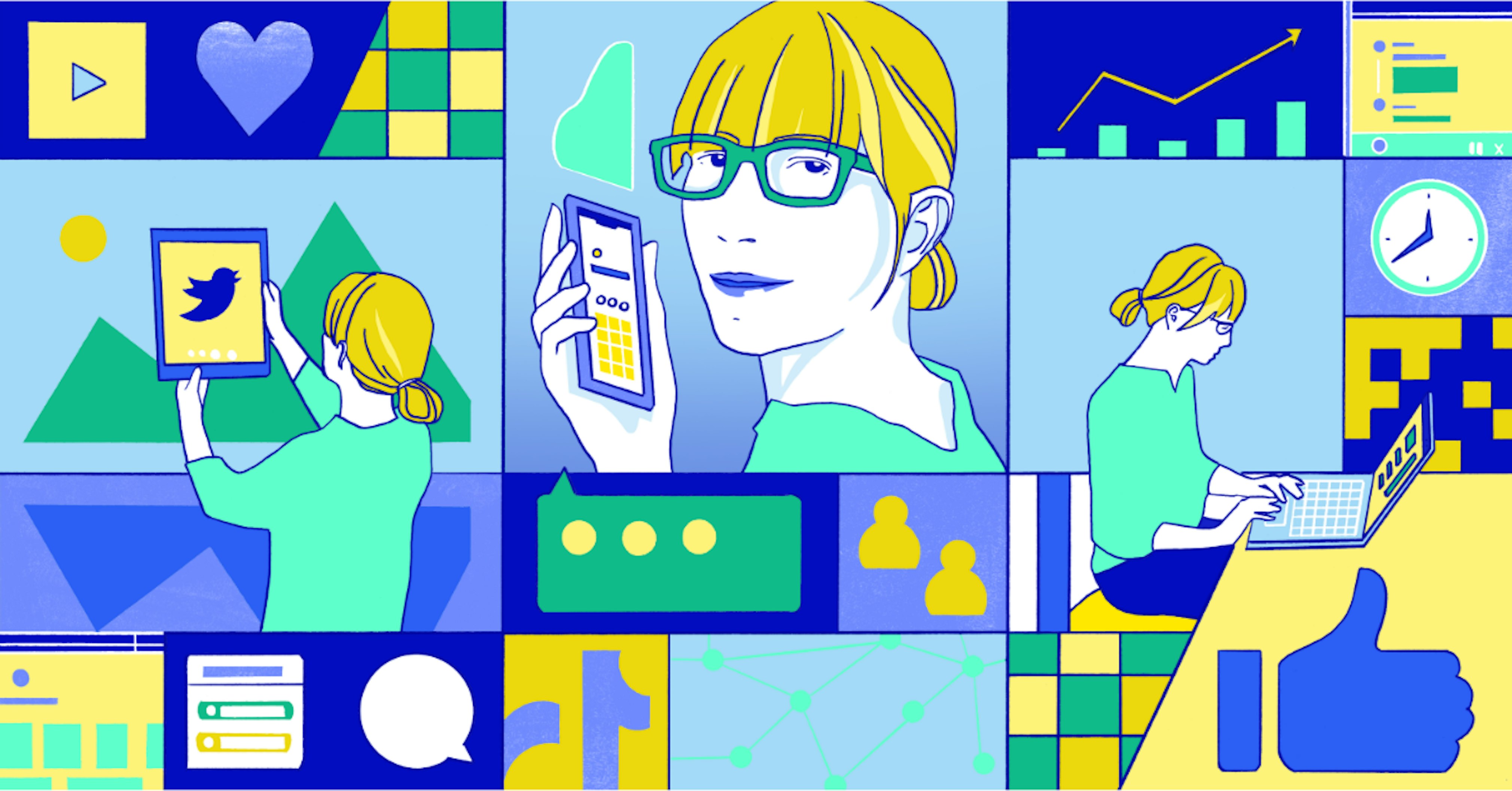 Illustratie team tips social media Illustratie team tips social media