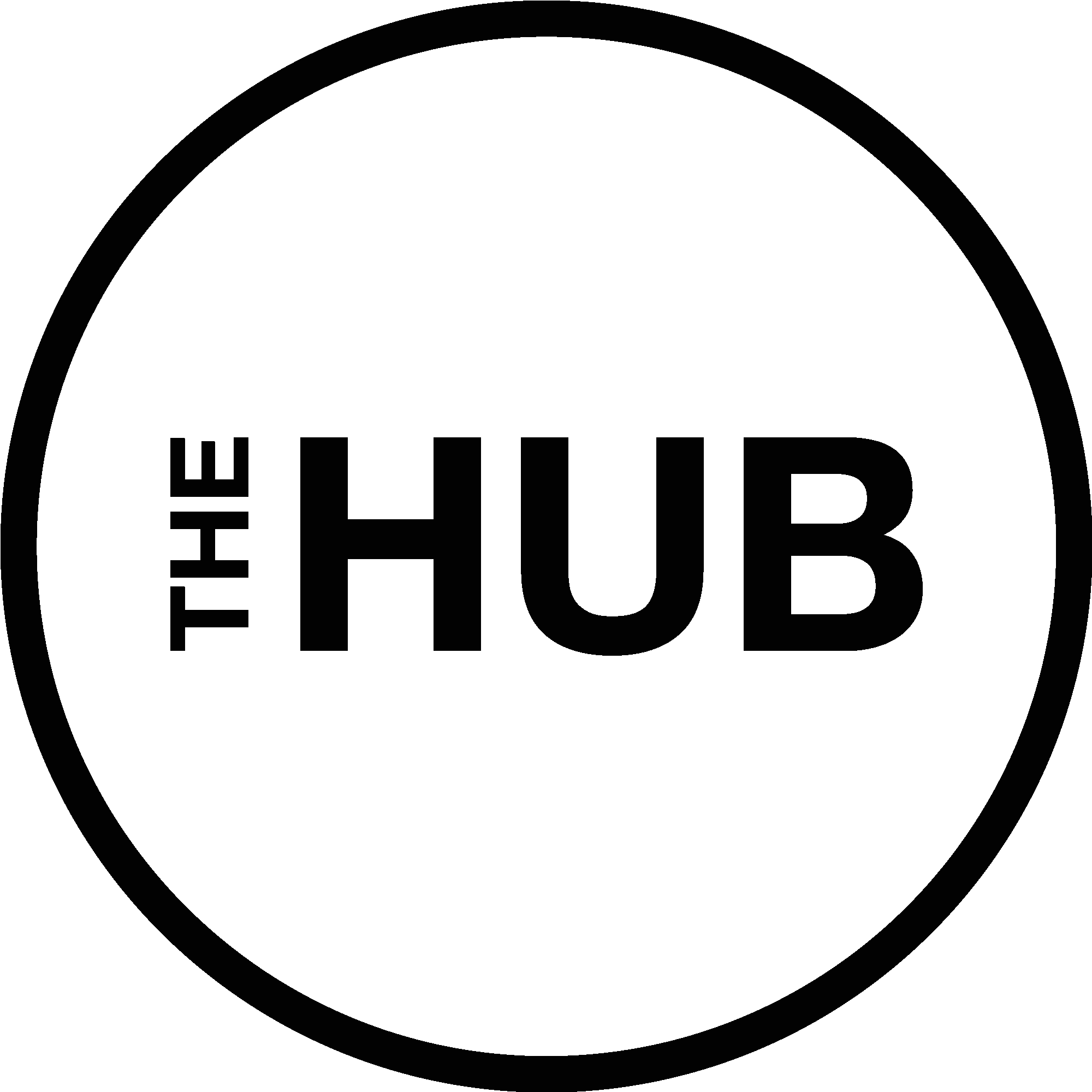 Thehub logo rond 01 zwart Stage Ondersteuning Showroom The Hub Brussel